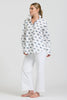 SHIRTY THE ELODIE GIRLFRIEND RELAXED SHIRT - WHITE WITH NAVY PONY PRANCE [SZ:L]
