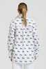 SHIRTY THE ELODIE GIRLFRIEND RELAXED SHIRT - WHITE WITH NAVY PONY PRANCE [SZ:L]