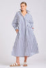 SHIRTY THE GIGI RELAXED DRESS - WHITE WITH NAVY STRIPE [SZ:L/XL]