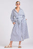 SHIRTY THE GIGI RELAXED DRESS - WHITE WITH NAVY STRIPE [SZ:L/XL]