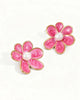 GREENWOOD DESIGNS BRONTE DARK PINK ENAMEL FLOWER STUD EARRINGS