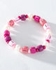 GREENWOOD DESIGNS FRESHWATER PEARL & COLOURFUL ENAMEL STACKING BRACELET - PINK