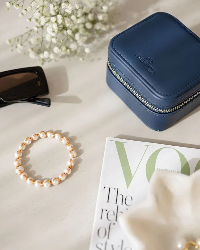 GREENWOOD DESIGNS ISLA FRESHWATER PEARL & GOLD CUFF BANGLE