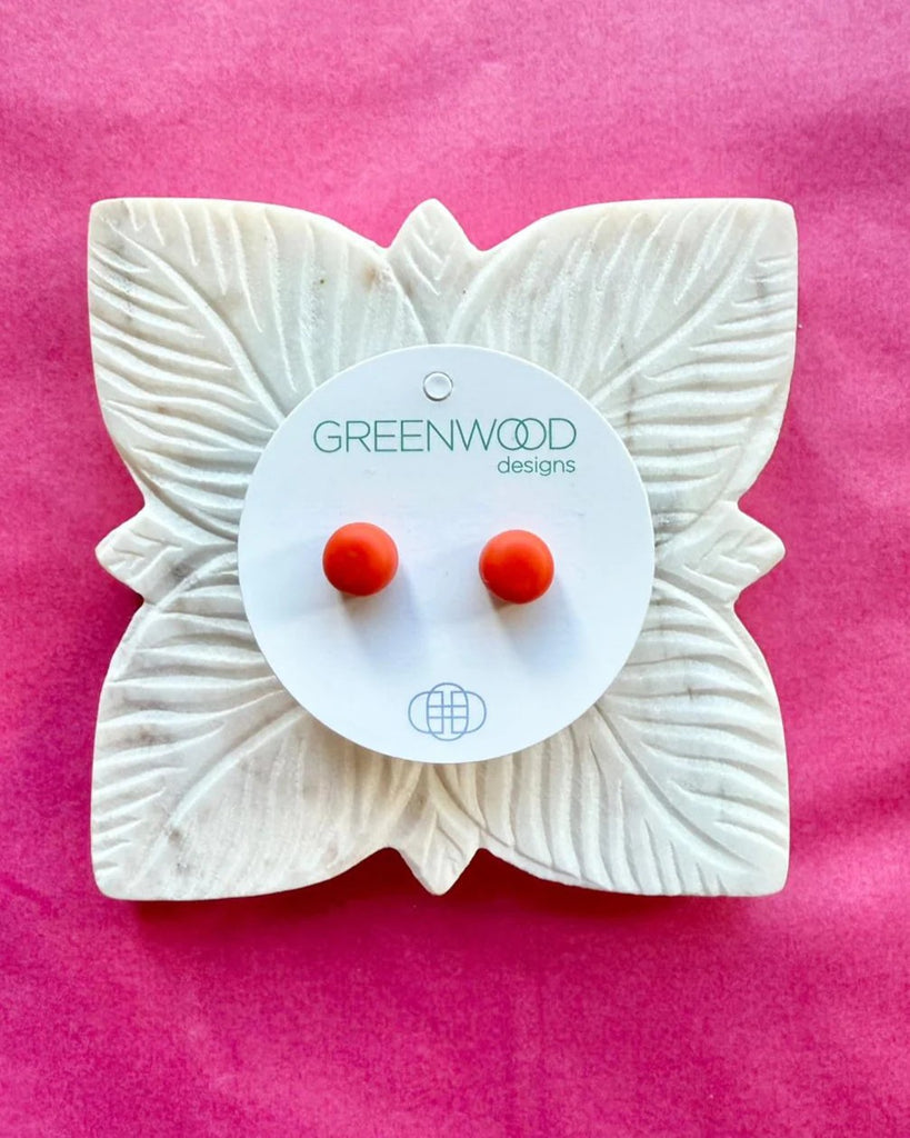GREENWOOD DESIGNS HANDMADE ROUND EARRINGS - RED