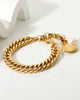GREENWOOD DESIGNS OPHELIA CHAIN GOLD BRACELET WITH SHELL & PEARL