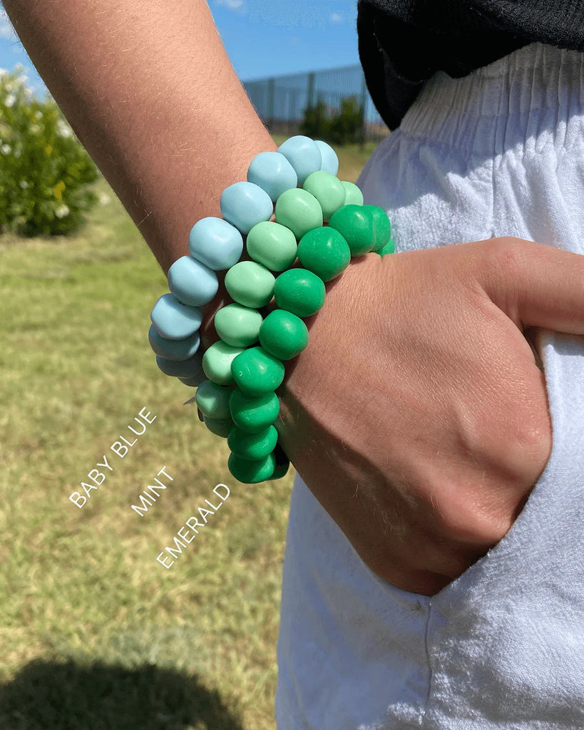 GREENWOOD DESIGNS ROCK BRACELETS - BABY BLUE