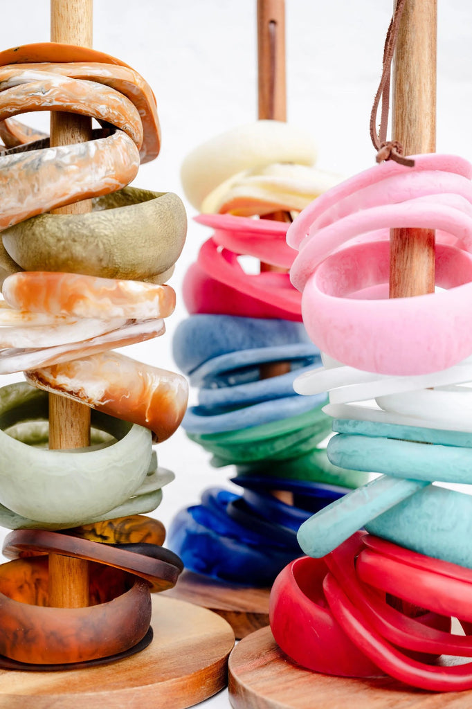 GREENWOOD DESIGNS RESIN STACKING CUFF - DENIM