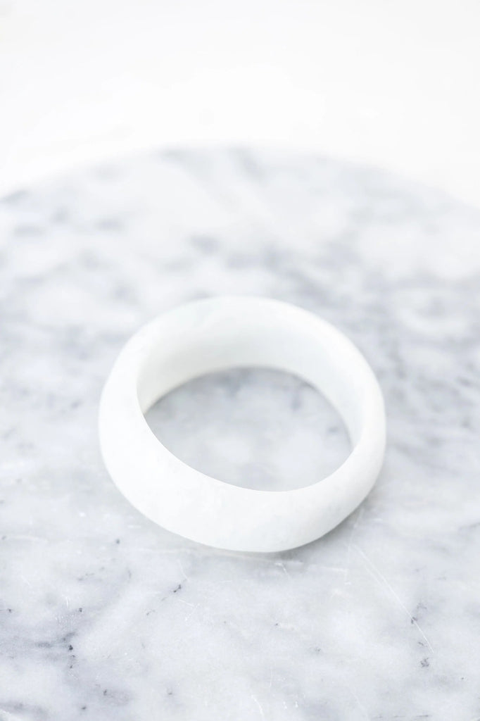 GREENWOOD DESIGNS RESIN STACKING CUFF - ICE WHITE