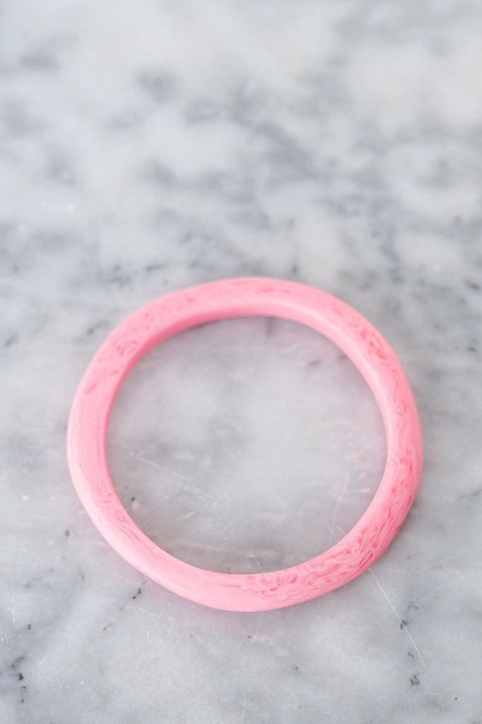 GREENWOOD DESIGNS WAVE RESIN STACKING BANGLE - LIGHT PINK