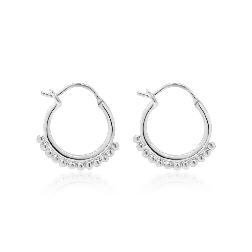 MIKI JEWELLERY CAMILLA BOHO HUGGY HOOP EARRINGS STERLING SILVER