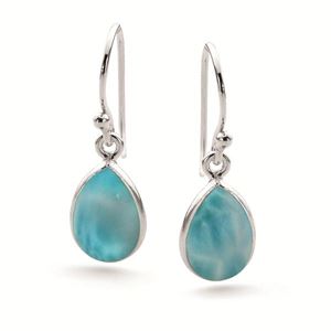 STONES & SILVER LARIMAR STONE DROP EARRINGS