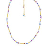 STONES & SILVER YELLOW GOLD MULTI STONE NECKLACE - PINK