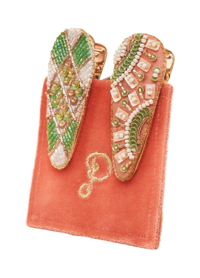 POWDER HAIR CLIPS - SUNNY & CHECK