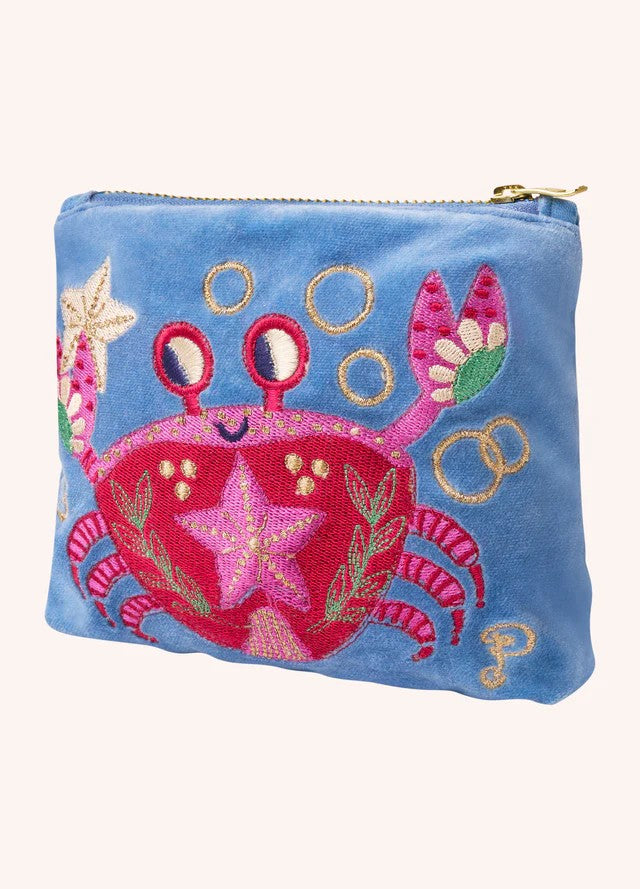 POWDER VELVET MINI POUCH - SEAFARING CRAB