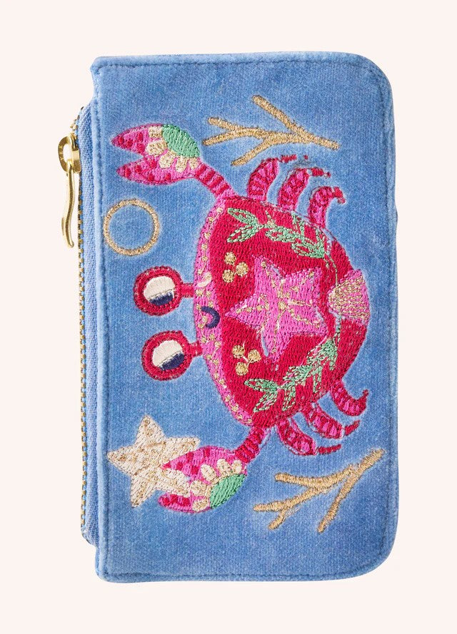 POWDER VELVET CARD HOLDER - SEAFARING CRAB