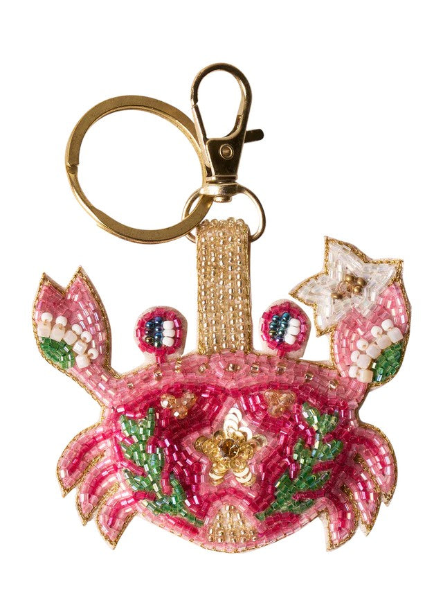 POWDER BEADED KEYRING - SEAFARING CRAB