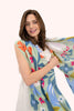 POWDER PRINT SCARF - GARDEN FRIENDS IN WILD FLOWERS