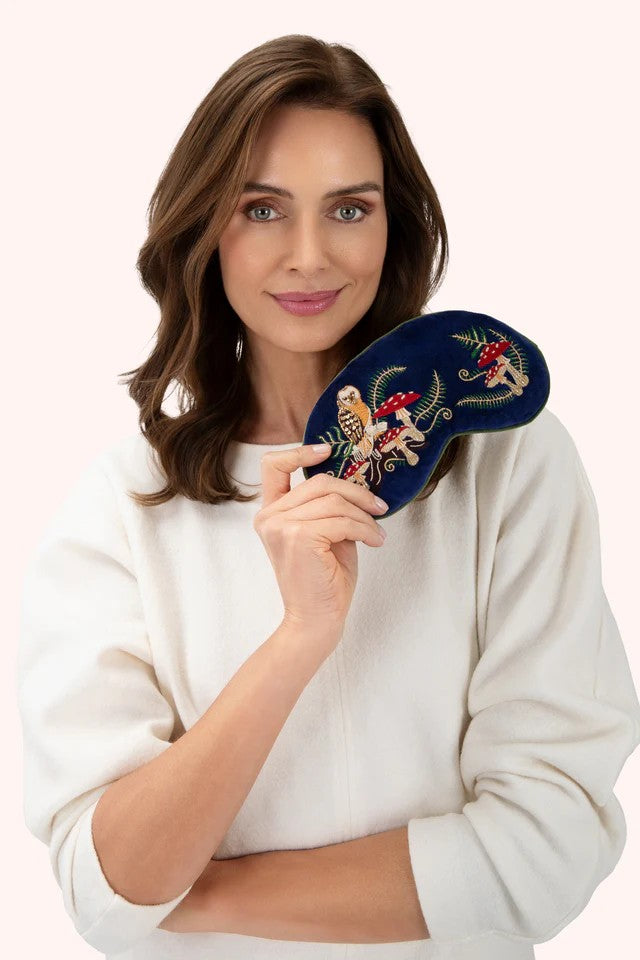 POWDER LAVENDER EYE MASK - WOODLAND OWL