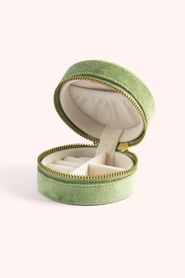 POWDER ROUND VELVET JEWELLERY BOX - TOADSTOOLS