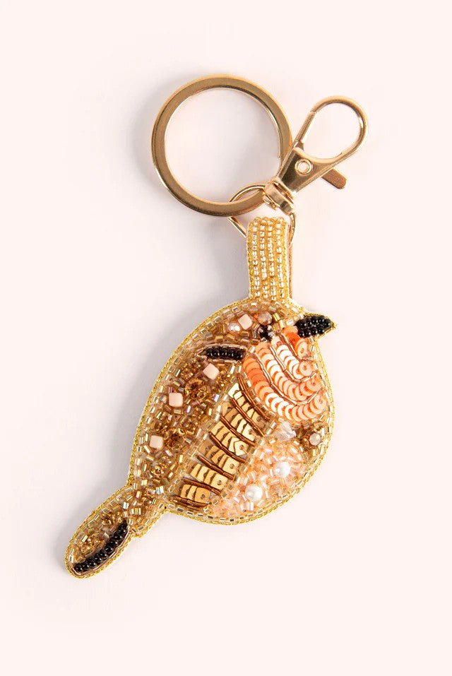 POWDER BEADED KEYRING - ROBIN RED BREAST