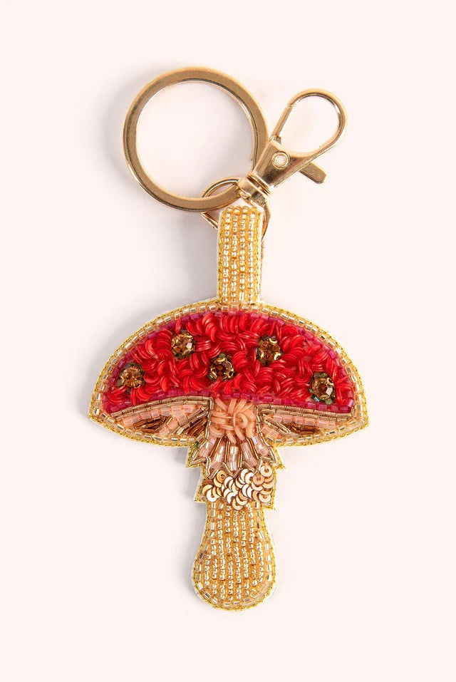 POWDER BEADED KEYRING - TOADSTOOL