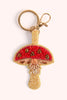 POWDER BEADED KEYRING - TOADSTOOL