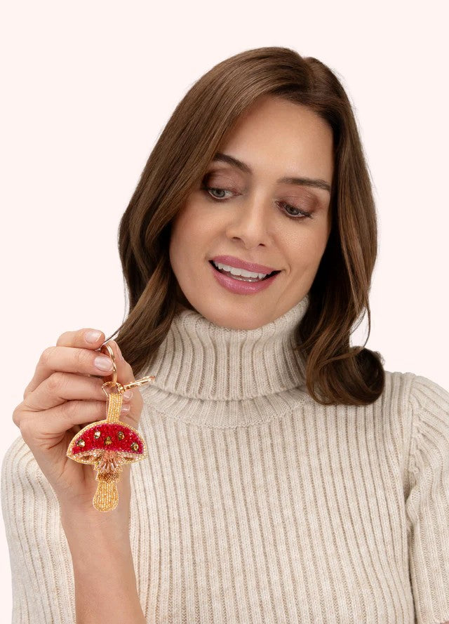 POWDER BEADED KEYRING - TOADSTOOL