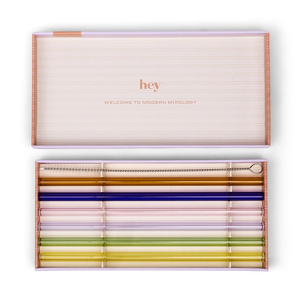 HERE'S HOW THE DANNY SET OF 6 GLASS HIGHBALL STRAWS