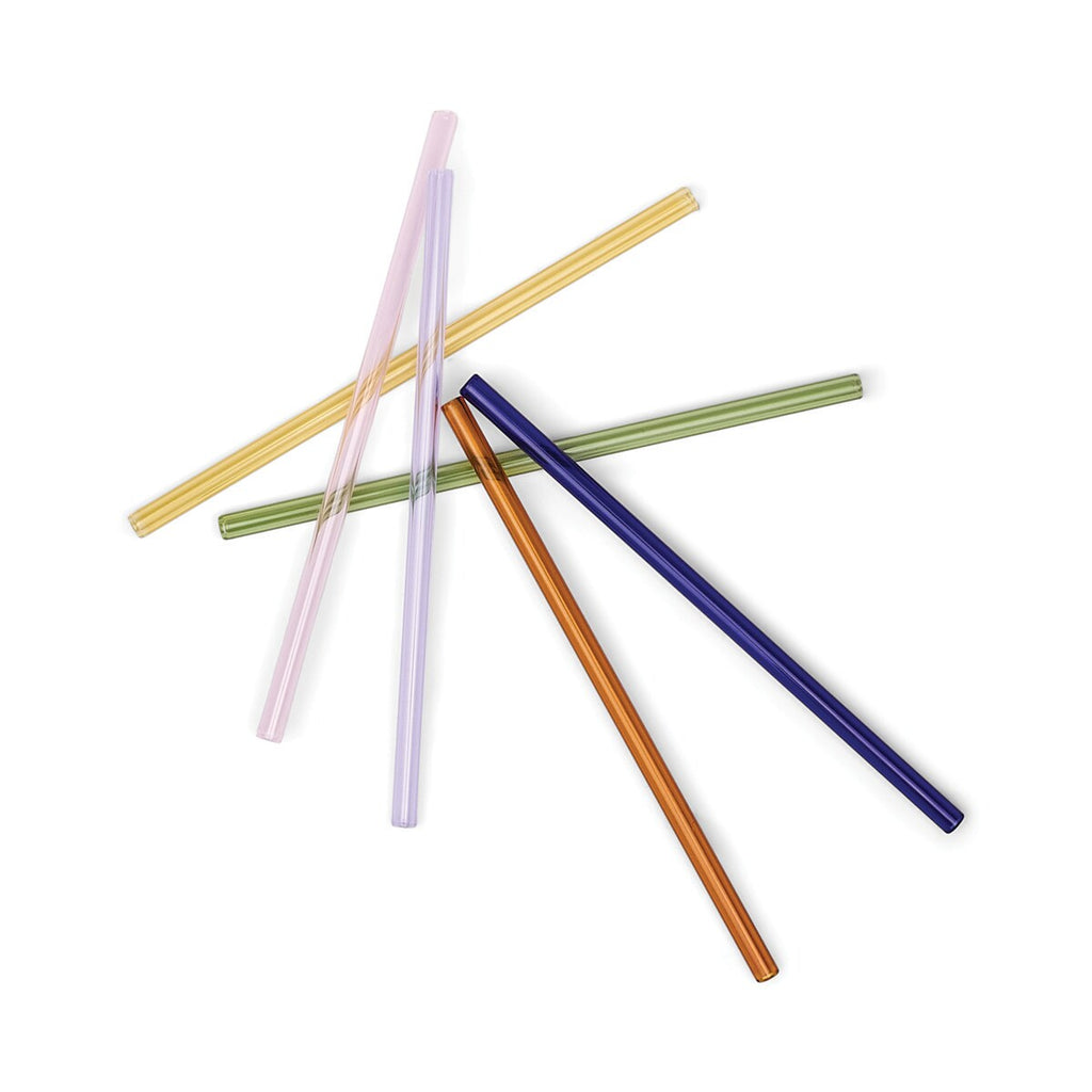 HERE'S HOW THE DANNY SET OF 6 GLASS HIGHBALL STRAWS