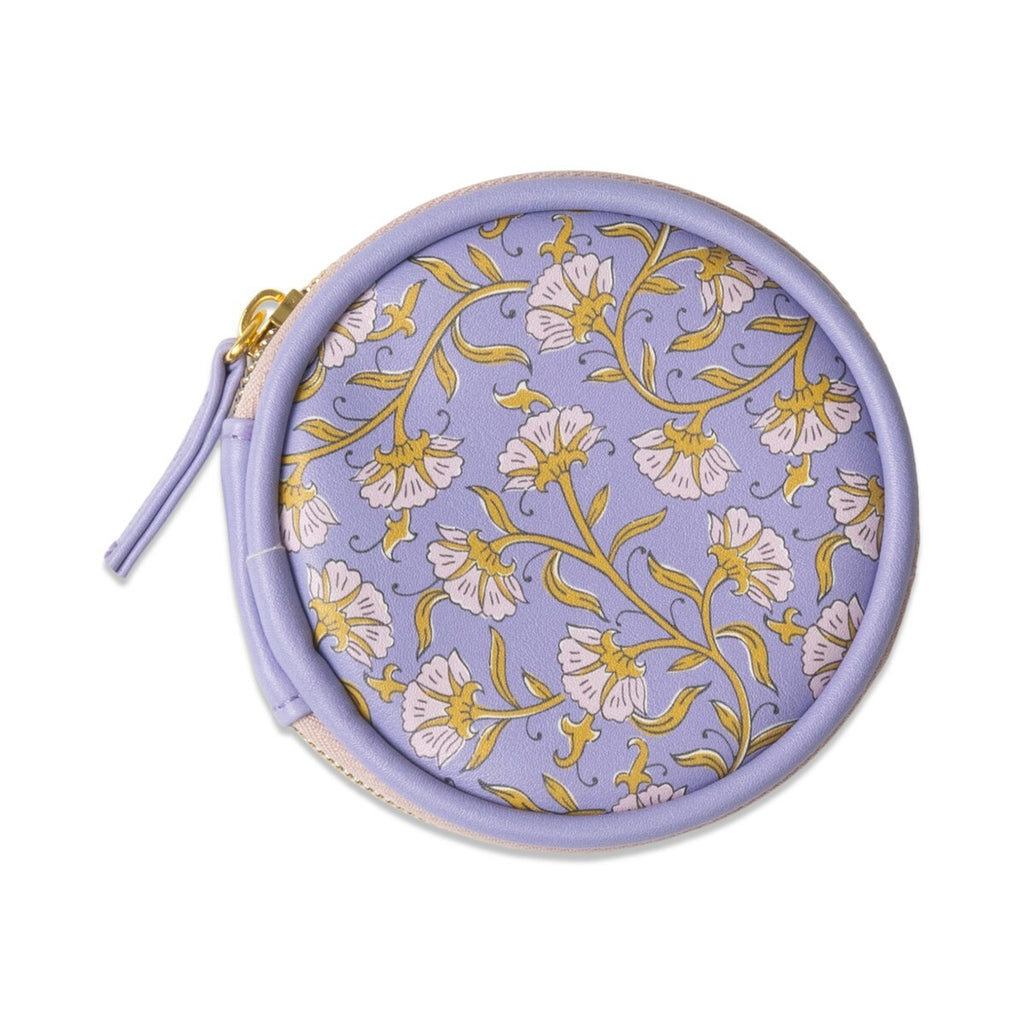 DESIGNWORKS INK VEGAN LEATHER PILL CASE - PURPLE VINTAGE FLORAL