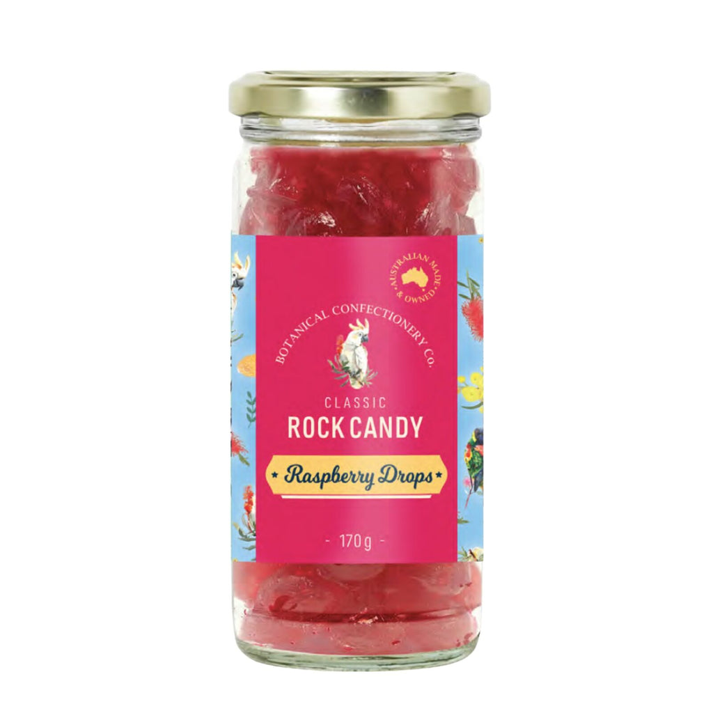 BOTANICAL CONFECTIONERY CO. JAR RASPBERRY DROPS 170g