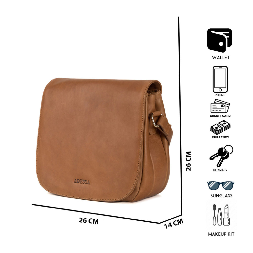 ADESSA DARTFORD SHOULDER BAG - TAN