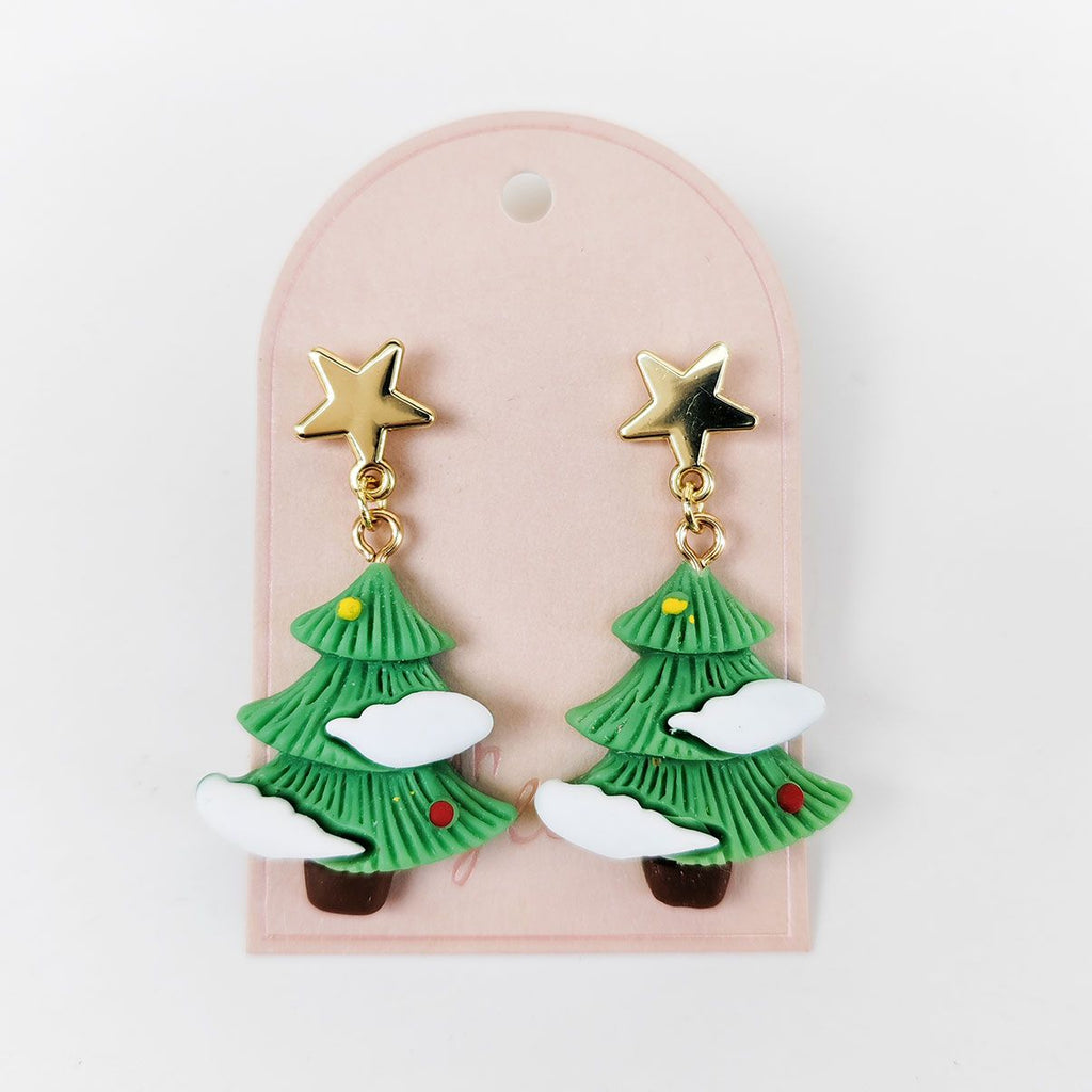 URBAN PRODUCTS CHRISTMAS EARRINGS - TREE WITH STAR