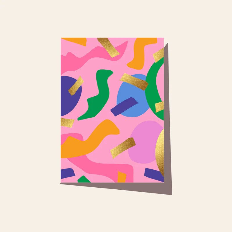 ELM PAPER GREETING CARD - NEON PARTY PINK