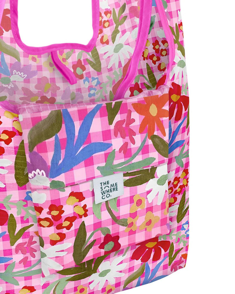 THE SOMEWHERE CO. REUSABLE SHOPPING BAG - FLOWERBURST