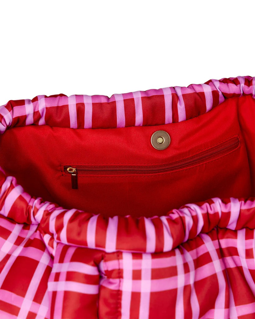THE SOMEWHERE CO. MARSHMALLOW MIDI TOTE - RASPBERRY LEMONADE