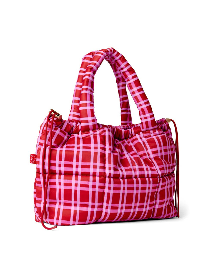 THE SOMEWHERE CO. MARSHMALLOW MIDI TOTE - RASPBERRY LEMONADE