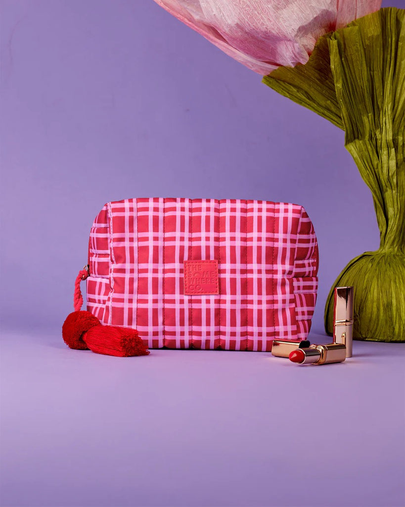THE SOMEWHERE CO. COSMETIC CASE - RASPBERRY LEMONADE