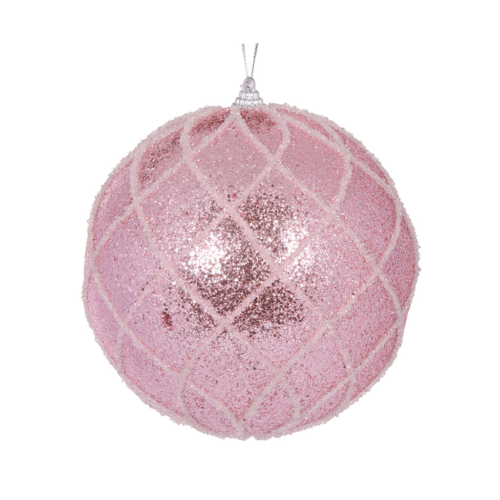 HOLLY & IVY XL PINK LATTICE BAUBLE