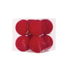 HOLLY & IVY 8pk RED FLOCKED BAUBLES