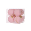 HOLLY & IVY 8pk LIGHT PINK FLOCKED BAUBLES