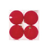 HOLLY & IVY 4pk RED FLOCKED BAUBLES