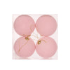 HOLLY & IVY 4pk LIGHT PINK FLOCKED BAUBLES
